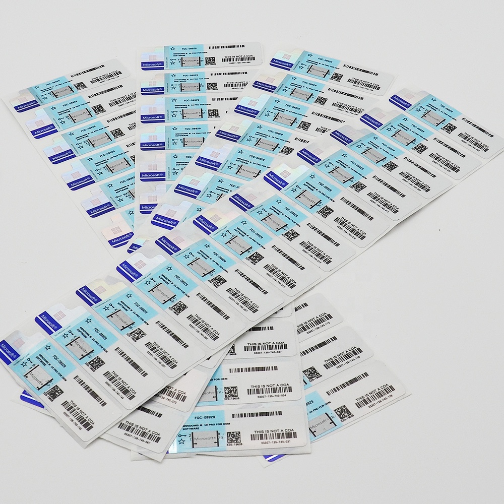 Microsoft Sistema Operativo Windows 10 Profesional PEGATINA COA V2