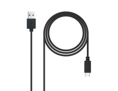 Cable USB 2.0 3A Negro 3M Tipo USB-C/M-A/M NANOCABLE
