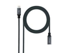 Cable USB-C 3.2 Gen2x2 20Gbp 100W/5A Mallado 2M Negro Nanocable