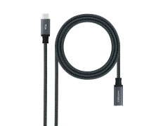 Cable USB-C Negro Mallado NANOCABLE 0.5M 3.2 Gen2x2 20Gbps 100W/5A