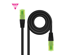 CABLE DE RED LATIGUILLO UTP CCA CAT6 NANOCABLE 25M NEGRO