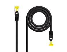 CABLE DE RED LATIGUILLO RJ45 SFTP CAT6A AWG26 0.25 M NEGRO NANOCABLE