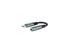 CABLE ADAPTADOR AUDIO USB-C/M A JACK 3.5/H 11CM NEGRO/GRIS NANOCABLE