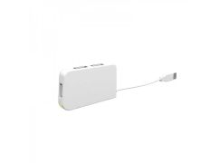 Hub USB Blanco Portátil con 4 Puertos - ¡Conexión sin límites!