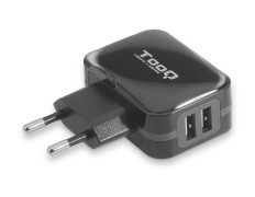 Cargador USB Pared/Viaje 2xUSB (3.4A) Negro - TOOQ