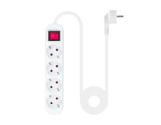 REGLETA PROTECTORA 4 TOMAS CON INTERRUPTOR BLANCO NANOCABLE