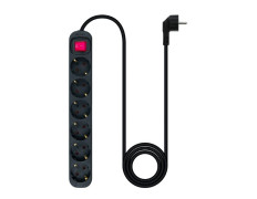 Regleta Protectora 6 Tomas con Interruptor Negro Nanocable - Protección y Conectividad
