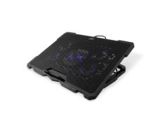 Base de Refrigeración Coolbox para Portátiles hasta 17" - Con 5 Ventiladores LED Azul, Regulable, 4 Alturas