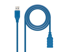 NANOCABLE - Cable USB Tipo A/M - A/H 1 metro azul