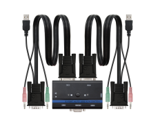 CONMUTADOR KVM USB VGA 1U-2PC + CABLE NANOCABLE