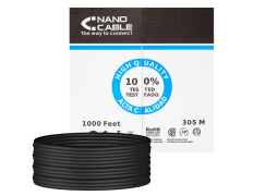 Bobina de Cable de Red RJ45 Cat5e UTP Rígido Awg24 Impermeable Nanocable 305m
