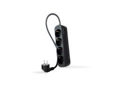 Regleta Protectora Nanocable Negro 4 Tomas - Sistema de Protección
