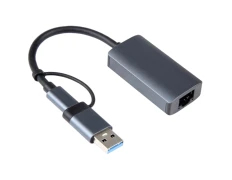 Adaptador Gris USB 3.0+Tipo-C a RJ45 BYL-2207 2 en 1 - OEM