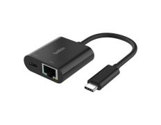 Adaptador Belkin USB-C a Ethernet + Carga 100W Color Negro INC019BTBK