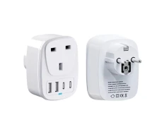 Adaptador de Viaje EU a UK con 2x USB y 2x USB-C - Marca OEM