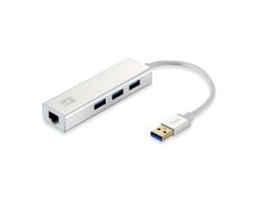 Adaptador USB 3.0 a Gigabit Ethernet RJ45 Level One con Hub USB 3.0
