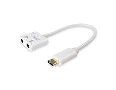ADAPTADOR USB-C EQUIP para Auricular y Micrófono 2 Jack 3.5mm Hembra