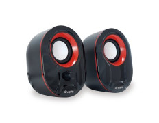 ALTAVOCES 2.0 EQUIP LIFE 6W RMS NEGRO Y ROJO - CONTROL VOLUMEN, JACK 3.5" - USB