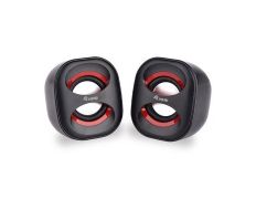 ALTAVOCES 2.0 EQUIP LIFE MINI 6W RMS - Color Negro y Rojo Jack 3.5" - Alimentación USB