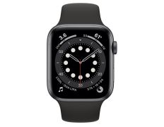 Apple Watch S6 44MM Gris Espacial con correa negra Sport Band MG2E3TY/A