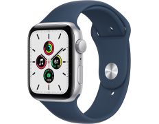 Apple Watch SE 2021 GPS 44 mm Caja de Aluminio en Plata/Correa Deportiva Azul Abismo