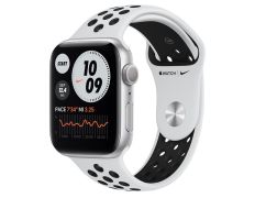 Apple Watch Series 6 GPS/44mm Aluminio en Plata/Correa Nike Deportiva Platino Puro y Negra