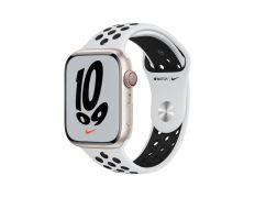 Apple Watch Series 7 Nike GPS/Cellular 41 mm Caja de Aluminio en Plata/Correa Deportiva Nike Platino