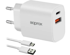 Cargador USB Approx APPUSBWALL20W 20W USB-C PD y USB-A Cable Incluido