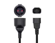 Adaptador Alimentación Aisens C14 Macho a CEE7 Hembra 25cm