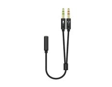 Cable Estéreo Aisens A128-0418 - Conector Jack 3.5 Hembra y Doble Jack 3.5 Macho
