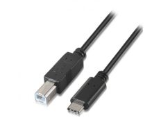 Cable Impresora Aisens A107-0053 USB 2.0 Tipo-C Macho a USB Tipo-B Macho 480Mbps 1m - Negro