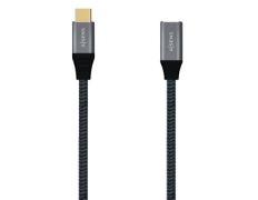 Cable Alargador USB 3.2 Tipo-C Aisens A107-0635 20GBPS 5A 100W/ USB Tipo-C Macho - USB Tipo-C Hembra/ Hasta 100W/ 2500Mbps/ 1m - Gris