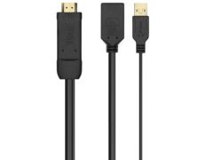 Cable Conversor Aisens 4K HDMI Macho a DisplayPort Hembra y USB Macho 10W 2250Mbps 10cm + 10cm
