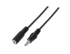 Cable Estéreo Aisens A128-0145 Jack 3.5 Macho - Jack 3.5 Hembra/ Hasta 0.1W/ 1.5m