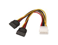 Cable Duplicador de Alimentación Aisens A131-0161 - Conector Molex 4 PIN Macho a 2x SATA Hembra - Hasta 54W