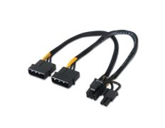 Cable de Alimentación Tarjeta Gráfica Aisens A131-0165 - 2x Molex Macho, Molex 6+2 PIN Macho - Hasta 54W
