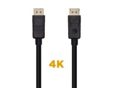 Cable DisplayPort 1.2 4K Aisens A124-0455/ DisplayPort Macho - DisplayPort Macho/ 1m - Negro