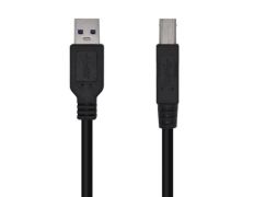 Cable USB 3.0 Impresora Aisens A105-0444/ USB Tipo-B Macho - USB Macho/ 5Gbps/ 2m - Negro