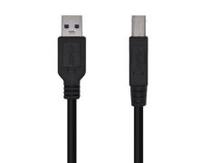 Cable USB 3.0 Impresora Aisens A105-0445/ USB Tipo-B Macho - USB Macho/ 5Gbps/ 3m - Negro