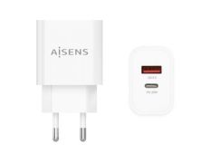 Aisens A110-0681 20W USB-C USB-A Blanco - Cargador de Pared - 20W
