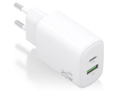Cargador de Pared GaN Aisens A110-0909 20W 1xUSB Tipo-C 1xUSB