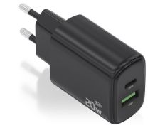 Cargador de Pared GaN Aisens A110-0910 20W con 1xUSB Tipo-C y 1xUSB