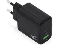 Cargador de Pared GaN Aisens A110-0972/ 1xUSB Tipo-C/ 1xUSB/ 45W