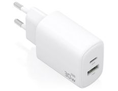 Cargador de Pared GaN Aisens A110-0977 30W con 1xUSB Tipo-C y 1xUSB