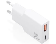 Cargador de Pared GaN Aisens A110-0998/ 1xUSB Tipo-C/ 1xUSB/ 20W