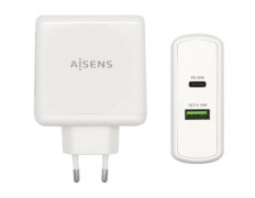 Cargador de Pared Aisens ASCH-2PD30QC-W/ 1xUSB Tipo-C/ 1x USB