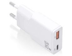 Cargador de Pared GaN Aisens ASCH-30W2P046-W con 1xUSB Tipo-C/ 1xUSB/ 30W