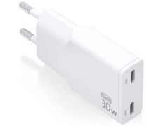 Cargador de Pared GaN Aisens ASCH-30W2P048-W/ 2xUSB Tipo-C/ 30W
