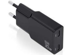 Cargador de Pared GaN Aisens ASCH-30W2P049-BK 30W Tipo-C USB x2