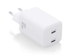 Cargador de Pared GaN Aisens ASCH-65W2P039-W/ 2xUSB Tipo-C